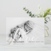 Matig Baby-fotoscript Gold Hearts Birth Aankondiging (Staand voorkant)