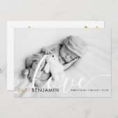 Matig Baby-fotoscript Gold Hearts Birth Aankondiging (Voorkant / Achterkant)