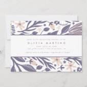 Matig Baby shower van Paars varken met wilde bloem Kaart (Voorkant)