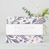 Matig Baby shower van Paars varken met wilde bloem Kaart (Staand voorkant)