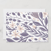 Matig Baby shower van Paars varken met wilde bloem Kaart (Achterkant)