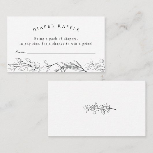 Matig Baby shower van wilde bloemen - Luierkaartje Visitekaartje (Voorkant / Achterkant)