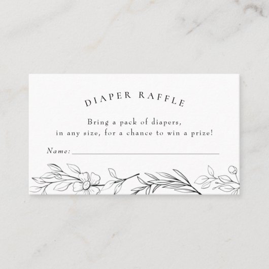 Matig Baby shower van wilde bloemen - Luierkaartje Visitekaartje (Voorkant)