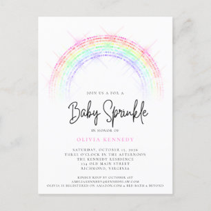 Matig Baby shower voor mousserende regenboog-Baby Briefkaart