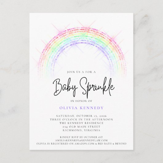 Matig Baby shower voor mousserende regenboog-Baby Briefkaart (Voorkant)