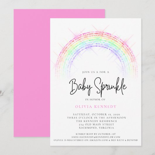 Matig Baby shower voor mousserende regenboog-Baby Kaart (Voorkant / Achterkant)