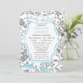 Matig babyjongen met kattenliefdesvogel kaart (Staand voorkant)