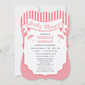 Matig Babymeisje Cute Stripe Pattern Shower Kaart (Voorkant)