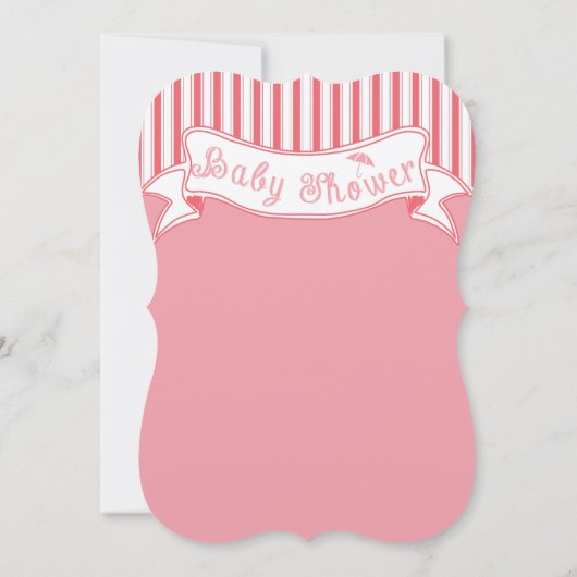 Matig Babymeisje Cute Stripe Pattern Shower Kaart (Achterkant)