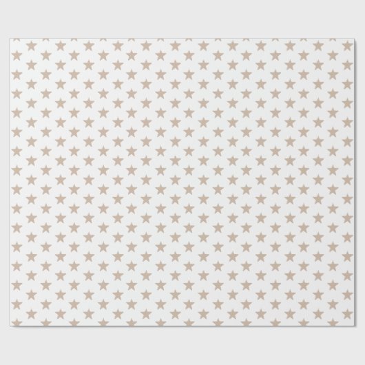 Matig beige tan en witte sterren patronen cadeau cadeaupapier (Vlak)