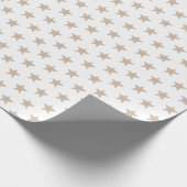 Matig beige tan en witte sterren patronen cadeau cadeaupapier (Hoek)