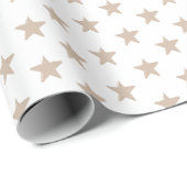 Matig beige tan en witte sterren patronen cadeau cadeaupapier (Rol Hoek)