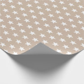 Matig beige-tan wit sterrenbeeld cadeaupapier (Hoek)