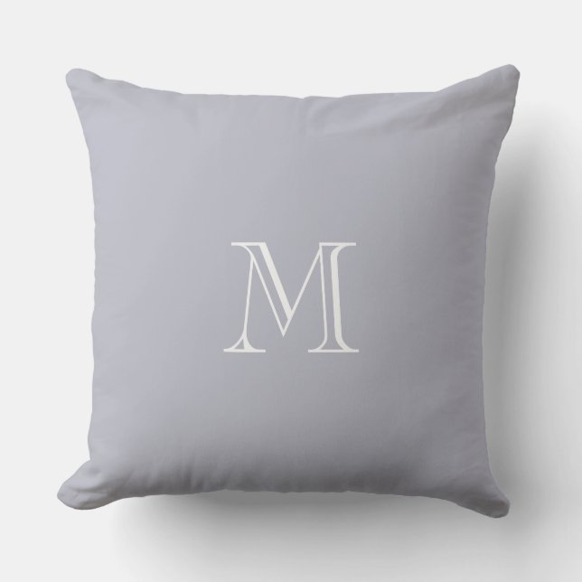 Matig bijtend blauw grijs monogram buitenkussen (Voorkant)