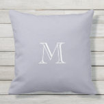 Matig bijtend blauw grijs monogram buitenkussen<br><div class="desc">Modern blauw grijs monogram stijlvol,  in de openlucht,  PillowU kunt het monogram eenvoudig wijzigen.</div>