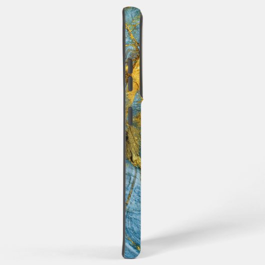 Matig Blauw goudmarmer Monogram Samsung Galaxy Hoesje (Rechterkant)