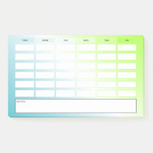 Matig Blauw Groen Gradiënt Weekschema Post-it® Notes