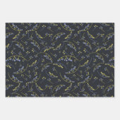 Matig blauw oranje lila geel bessenpatroon inpakpapier vel (Voorkant 2)