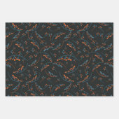 Matig blauw oranje lila geel bessenpatroon inpakpapier vel (Voorkant)