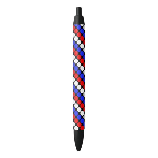 Matig Blauw Rood Witte gestreepte strepen Zwarte Inkt Pen (Voorkant Verticaal)