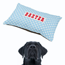 Matig blauw wit Patroon Cat Dog Naam Plush Cozy