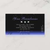 Matig blauw zwart ombre Sparkle Diamonds Monogram Visitekaartje (Achterkant)