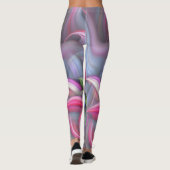 Matig blauwe abstracte bloem leggings (Achterkant)