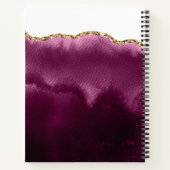 Matig Blauwgroen roze goudglitter Agate Monogram n Notitieboek (Achterkant)