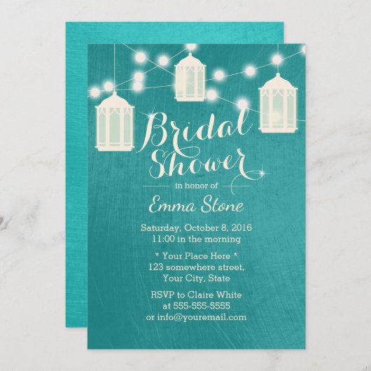 Matig Blauwgroen Vrijgezellenfeest Kaart (Voorkant / Achterkant)