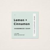 Matig bleek  zee groen etiket vierkante visitekaartjes (Voorkant)