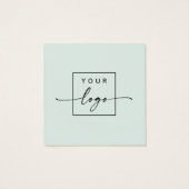 Matig bleek  zee groen etiket vierkante visitekaartjes (Achterkant)