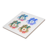 Matig bloem waterverf, handgetrokken bloemkeramiek tegeltje (Zijkant)