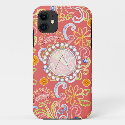 Matig bloemenblad met bloem Case-Mate iPhone case (Achterkant)