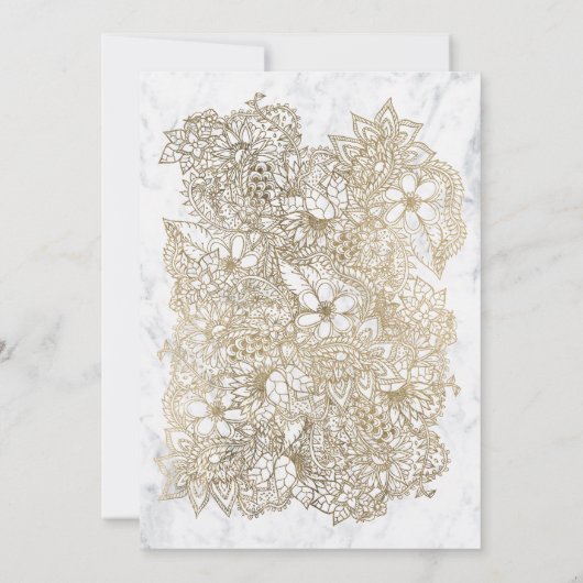 Matig bloemfaux goudmarmer Sweet 16 Kaart (Achterkant)