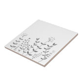 Matig bloemgrijs en wit keramisch tegels tegeltje (Zijkant)