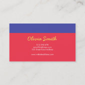 Matig blok rode en blauwe kleuren visitekaartje (Achterkant)