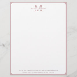 Matig Blush Dusty Pink Monogrammed Briefhoofd