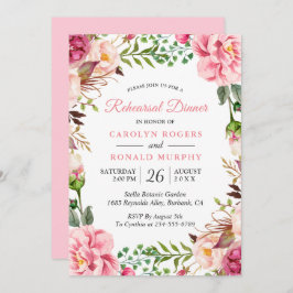 Matig Blush Pink Floral Wreatsrepesal Dinner Kaart