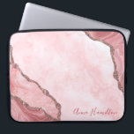 Matig Blush Pink Gold Agate Geode Laptop Sleeve<br><div class="desc">Moderne,  Blush Pink Gold Agate Geode laptophoes</div>