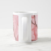 Matig Blush Pink Gold Agate Geode Monogram Grote Koffiekop (Achterkant)