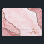 Matig Blush Pink Gold Agate Geode Monogram iPad Pro Cover<br><div class="desc">Modern Blush Pink Gold Agate Geode Monogram iPad Pro Hoesje</div>