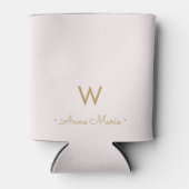 Matig Blush Pink Gold Script Monogram Blikjeskoeler (Voorkant)