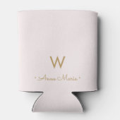 Matig Blush Pink Gold Script Monogram Blikjeskoeler (Achterkant)