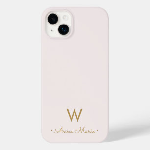 Matig Blush Pink Gold Script Monogram Case-Mate iPhone 14 Plus Hoesje