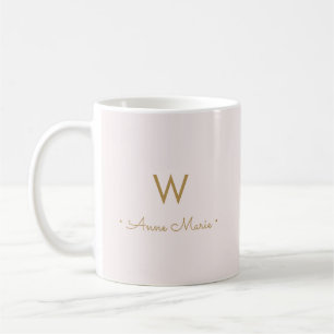 Matig Blush Pink Gold Script Monogram Koffiemok