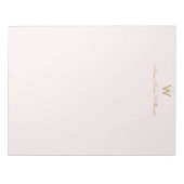 Matig Blush Pink Gold Script Monogram Notitieblok (Voorkant)