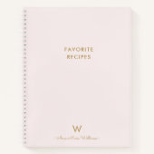 Matig Blush Pink Gold Script Monogram Notitieboek (Voorkant)
