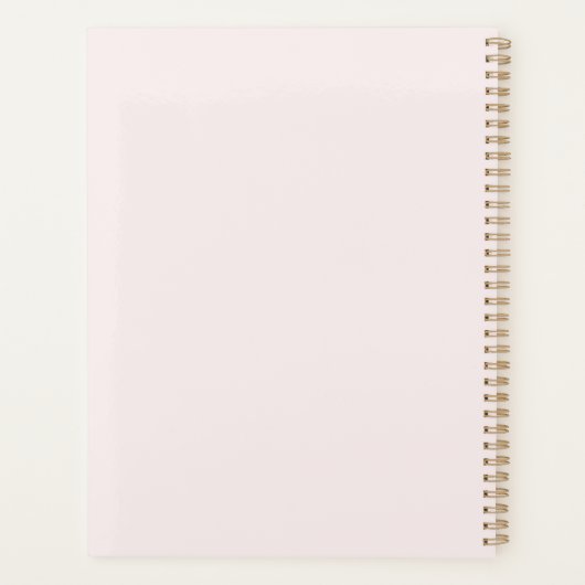 Matig Blush Pink Gold Script Monogram Planner (Achterkant)