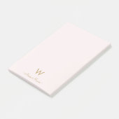 Matig Blush Pink Gold Script Monogram Post-it® Notes (Schuin)