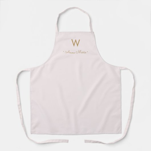 Matig Blush Pink Gold Script Monogram Schort (Voorkant)